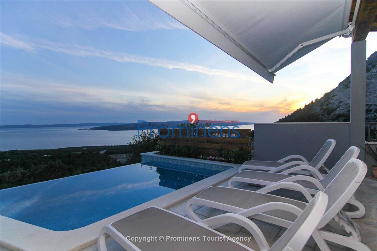 Ferienhaus Villa Dado Baška Voda,  Makarska Riviera  Kroatien  mit Meerblick beheiztem Pool und Garten